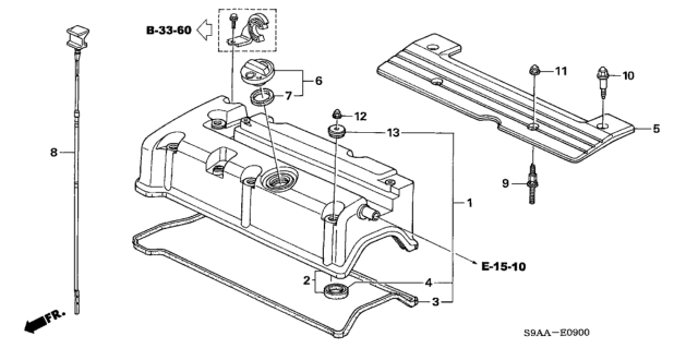 2006 Honda CR-V Cylinder Head Cover Diagram