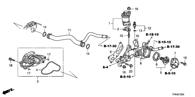 2012 Honda Crosstour Water Pump (V6) Diagram