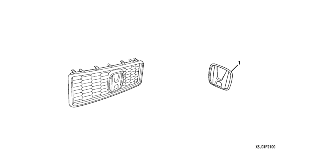 2008 Honda Ridgeline Front Grille Diagram