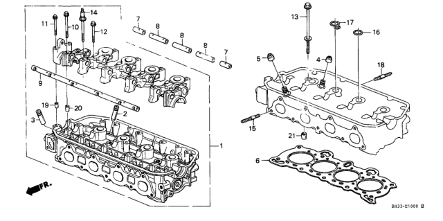 1991 Honda Civic Cylinder Head Diagram