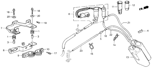 1987 Honda Civic 4 Door GL KA 4AT Vacuum Tubing Diagram