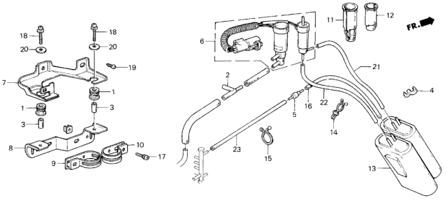 1986 Honda Civic Valve, FRequency Solenoid (Denso) Diagram for 36170-PE1-664