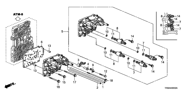 2013 Honda Civic Body Assy., Servo Diagram for 27400-RZ2-000