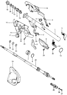 1982 Honda Civic 5 Door ** (WAGOVAN) KA HMT Steering Column Diagram