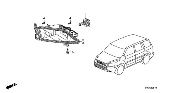 2008 Honda Pilot 5 Door EX (2WD) KA 5AT Foglight Diagram