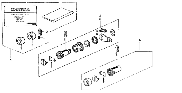 2001 Honda CR-V Key Cylinder Kit Diagram
