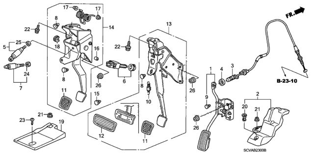 2007 Honda Element Stopper, Accelerator Stroke Diagram for 17818-SCV-A01