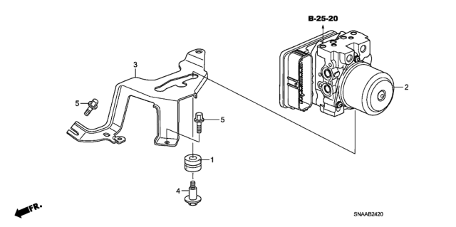 2009 Honda Civic Modulator Assembly, Vsa (Coo) Diagram for 57110-SNB-305