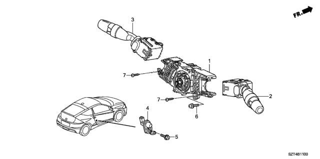 2011 Honda CR-Z Combination Switch Diagram