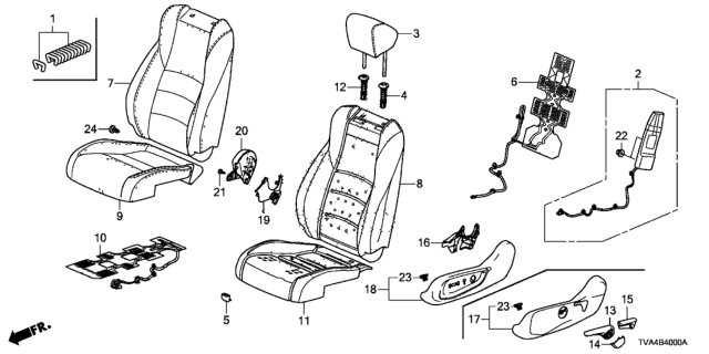 2021 Honda Accord HEADREST ASSY., FR. (TYPEZ) (LEA) Diagram for 81140-TVA-A42ZA