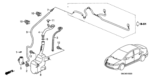 2011 Honda Civic Windshield Washer Diagram