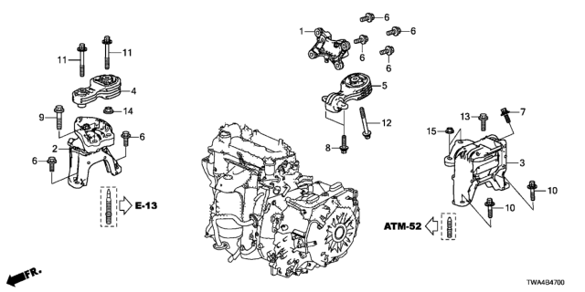 2021 Honda Accord Hybrid Engine Mounts Diagram
