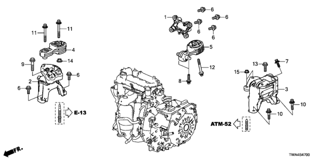 2018 Honda Accord Hybrid Engine Mounts Diagram