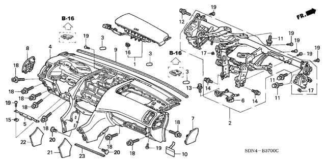 2005 Honda Accord Airbag Assembly, Passenger (Graphite Black) Diagram for 06780-SDN-A90ZA