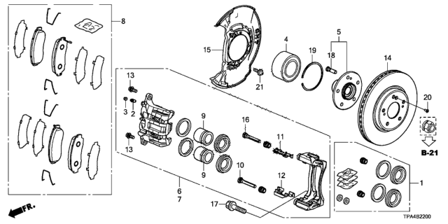 2020 Honda CR-V Hybrid RETAINER A Diagram for 45237-THA-H01