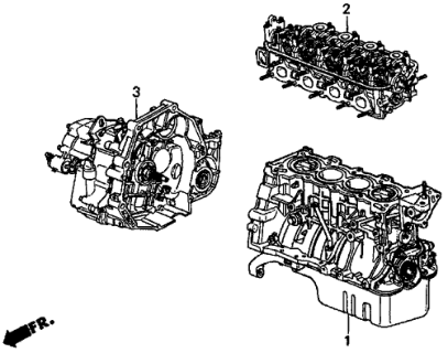 1998 Honda Civic Engine Assy. - Transmission Assy. Diagram