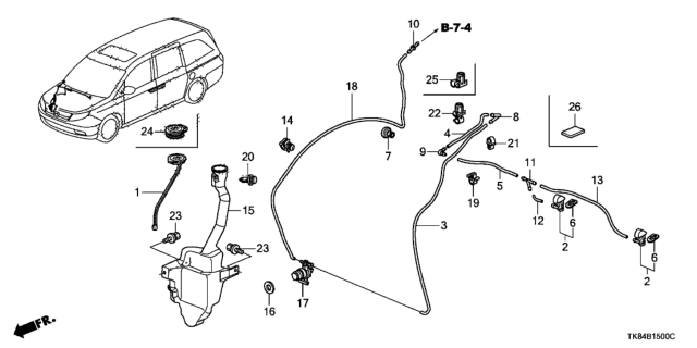 2012 Honda Odyssey 5 Door LX KA 5AT Windshield Washer Diagram