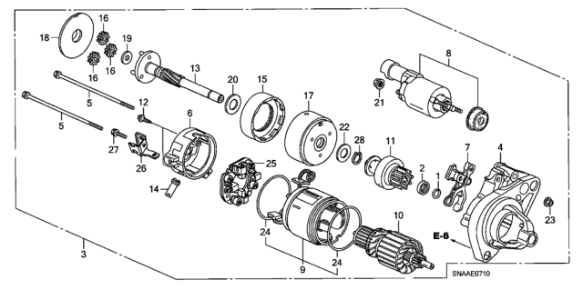 2009 Honda Civic Starter Motor (Denso) (1.8L) Diagram