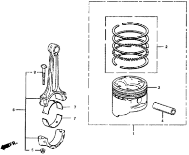 1986 Honda Prelude Piston - Connecting Rod Diagram