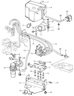 1981 Honda Civic Valve Assembly, Egr Control Diagram for 18740-PA6-661