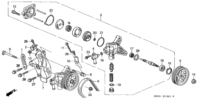 1998 Honda Odyssey O-Ring (15.2X2.4) Diagram for 91347-P2A-003