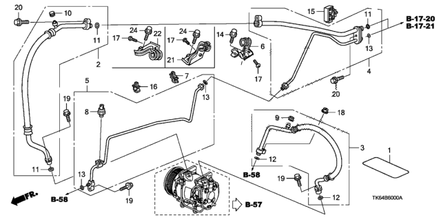 2009 Honda Fit Hose, Discharge Diagram for 80315-TF0-G01