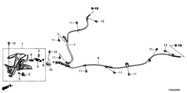 2013 Honda Civic Wire B Hand Brake Diagram for 47510-TR3-A02