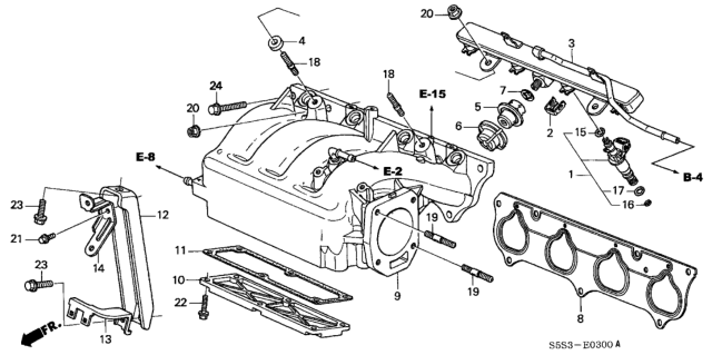 2002 Honda Civic Pipe, Fuel Diagram for 16620-PRB-A01