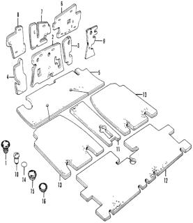 1973 Honda Civic Insulator, L. Dashboard (Upper) Diagram for 65849-634-671