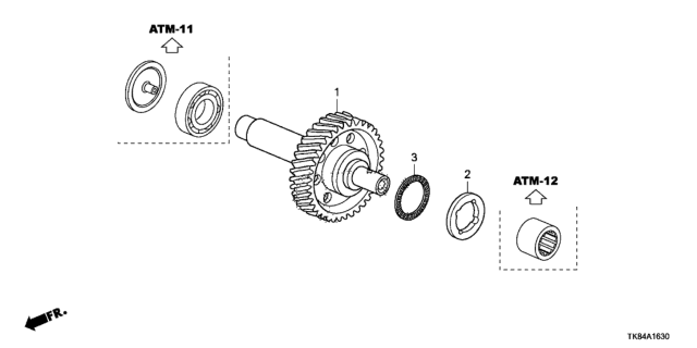 2015 Honda Odyssey AT Idle Shaft (6AT) Diagram