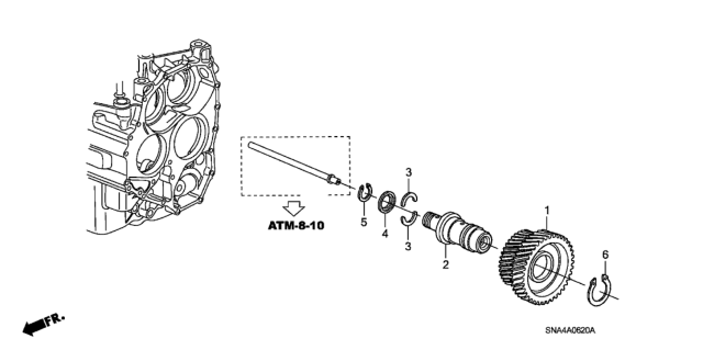 2007 Honda Civic 4 Door EX (NAVIGATION) KA 5AT Idle Shaft Diagram