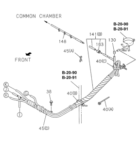 1997 Honda Passport Hose, Vacuum Diagram for 8-97134-845-0