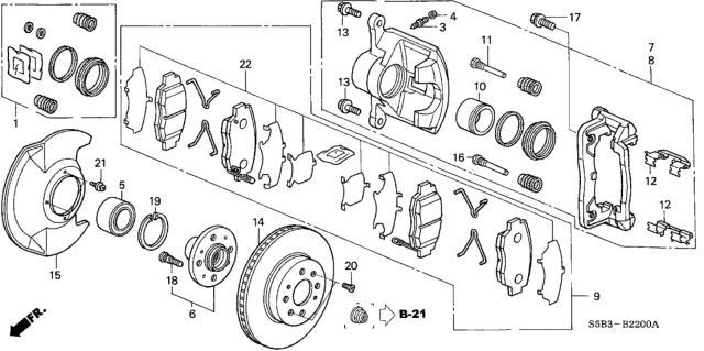 2003 Honda Civic Front Brake Diagram