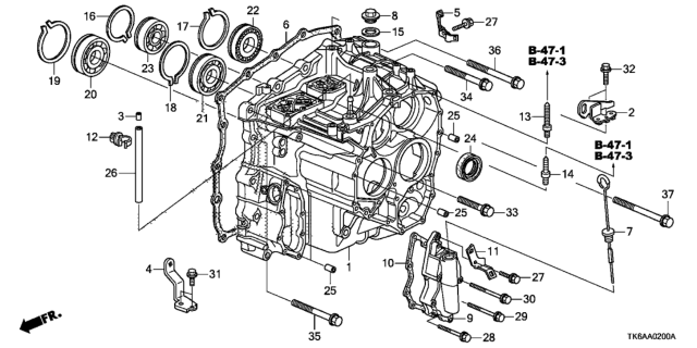 2013 Honda Fit Gasket, Solenoid Cover Diagram for 28451-RMM-000