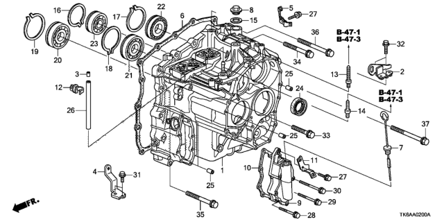 2013 Honda Fit Hanger, Transmission Diagram for 21231-RG5-010