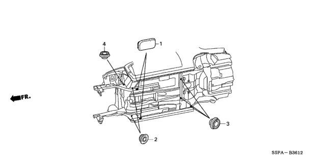 2005 Honda Civic Grommet (Lower) Diagram