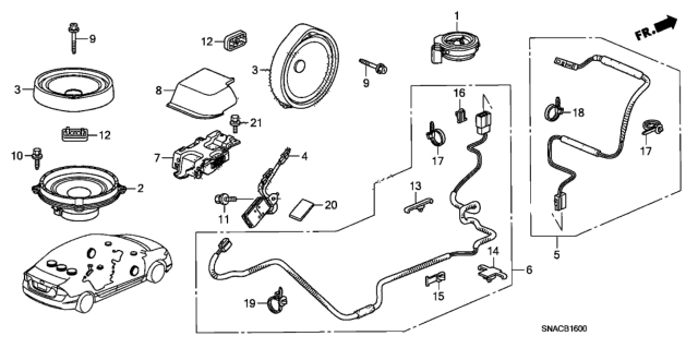 2011 Honda Civic Antenna - Speaker Diagram