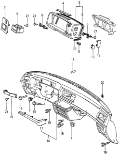 1980 Honda Civic 5 Door ** KA HMT Instrument Panel Diagram