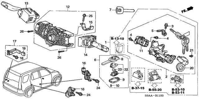 2006 Honda CR-V Combination Switch Diagram