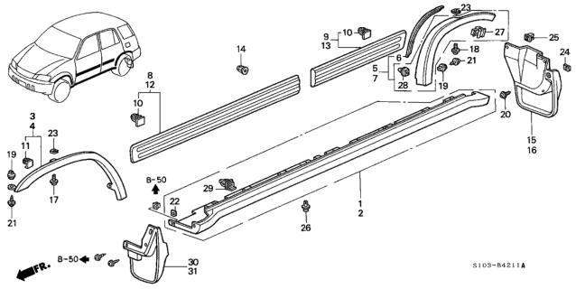 1999 Honda CR-V 5 Door LX (2WD) KA 4AT Protector Diagram