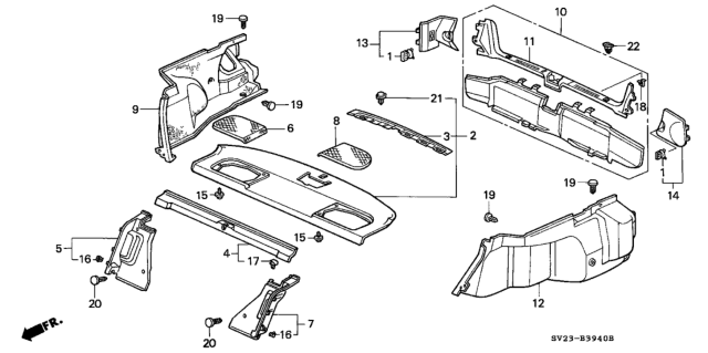 1996 Honda Accord Grille Assy., R. Speaker *YR147L* (GRACE BEIGE) Diagram for 84518-SV4-A01ZC