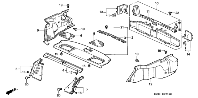 1996 Honda Accord Garnish (Upper) *NH120L* (STAR BLACK) Diagram for 84643-SV4-010ZA