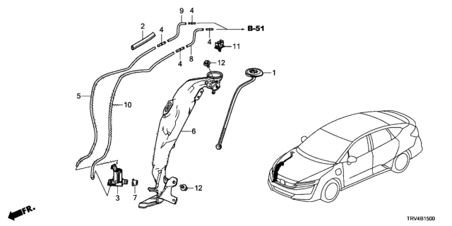 2019 Honda Clarity Electric Clip (7MM) Diagram for 90652-TRT-003