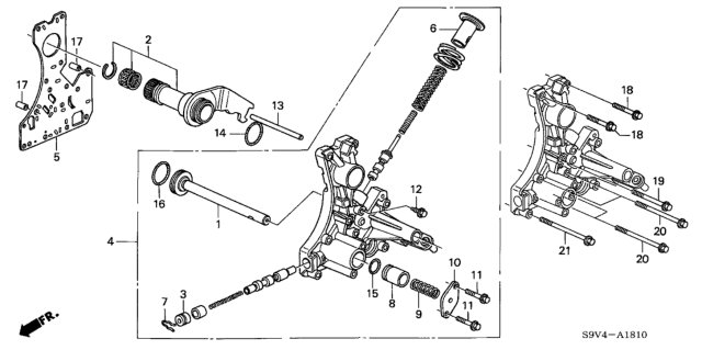 2006 Honda Pilot 5 Door LX (2WD) KA 5AT AT Regulator Body Diagram