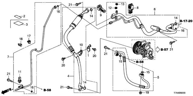 2021 Honda HR-V A/C Air Conditioner (Hoses/Pipes) Diagram