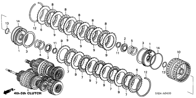 2006 Honda Odyssey 5 Door EXL-T (NAVIGATION) KA 5AT AT Clutch (4th-5th) Diagram