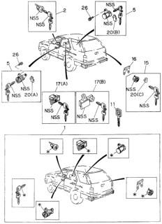 1995 Honda Passport Cylinder Assy. (W/Key) Diagram for 8-97101-381-1