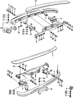1975 Honda Civic 3 Door ** (1200) ** HMT Bumper Diagram