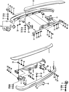 1974 Honda Civic Plate, Bumper (Upper) Diagram for 62540-634-661Z