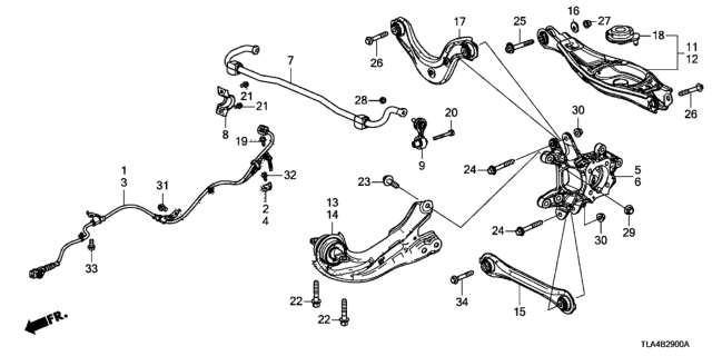 2018 Honda CR-V Rear Lower Arm (2WD) Diagram